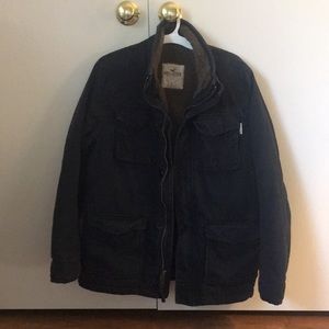 Men’s Hollister Cargo Twill Coat Sherpa Lined